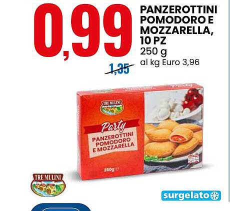 PANZEROTTINI POMODORO E MOZZARELLA, 10 PZ