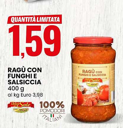 RAGÙ CON FUNGHI E SALSICCIA