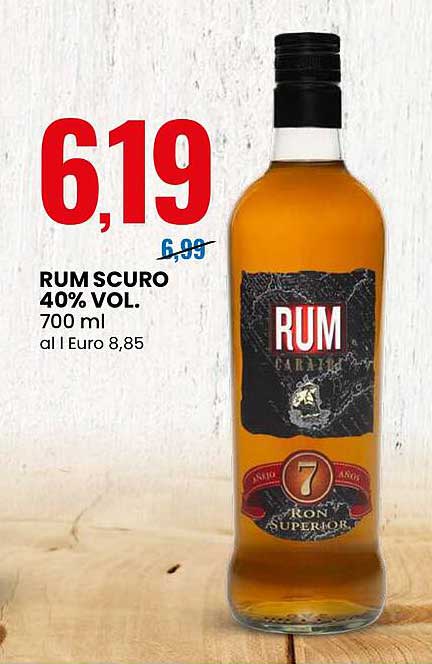 RUM SCURO 40% VOL.