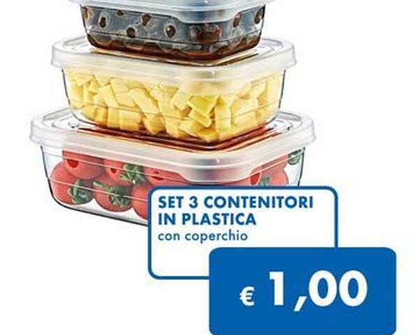 SET 3 CONTENITORI IN PLASTICA