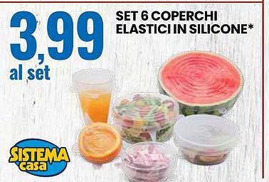 SET 6 COPERCHI ELASTICI IN SILICONE*