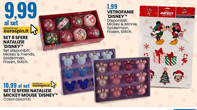 SET 8 SFERE NATALIZIE 'DISNEY'*
VETROFANIE 'DISNEY'*
SET 12 SFERE NATALIZIE MICKEY MOUSE 'DISNEY'*