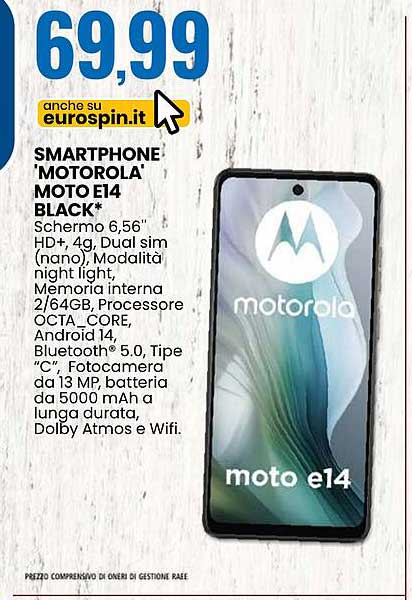 SMARTPHONE 'MOTOROLA' MOTO E14 BLACK*