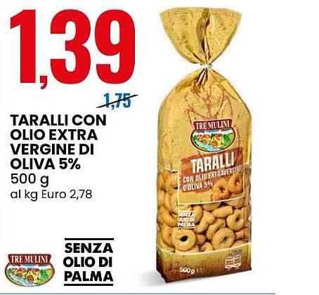 TARALLI CON OLIO EXTRA VERGINE DI OLIVA 5%