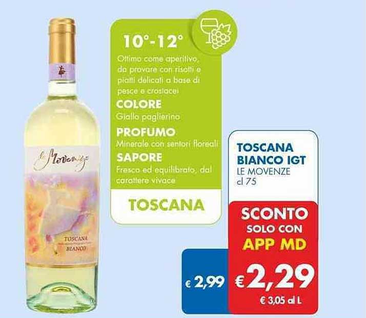 TOSCANA BIANCO IGT LE MOVENZE cl 75