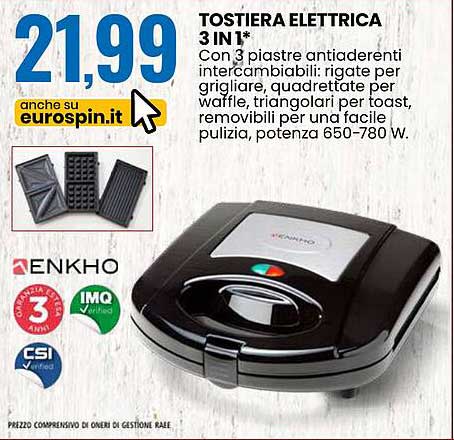 TOSTIERA ELETTRICA 3 IN 1*