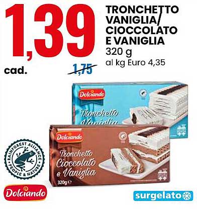 TRONCHETTO VANIGLIA/CIoccolato E VANIGLIA