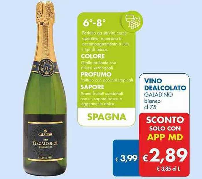 VINO DEALCOLATO GALADINO bianco cl 75