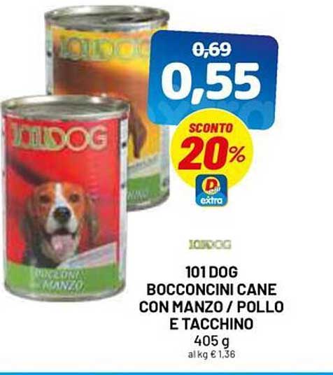 101 DOG BOCCONCINI CANE CON MANZO / POLLO E TACCHINO