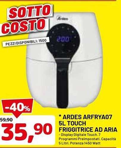 ARDES ARFRYA07 5L TOUCH FRIGGITRICE AD ARIA