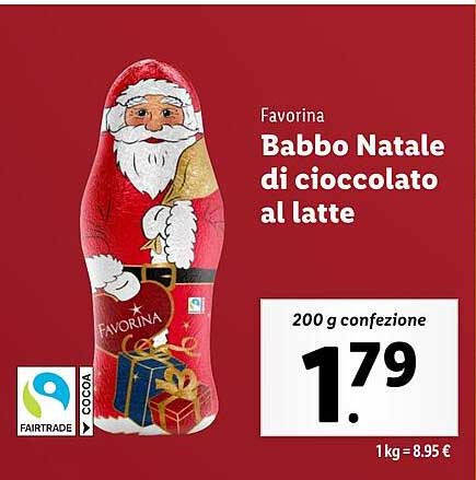 Babbo Natale di cioccolato al latte