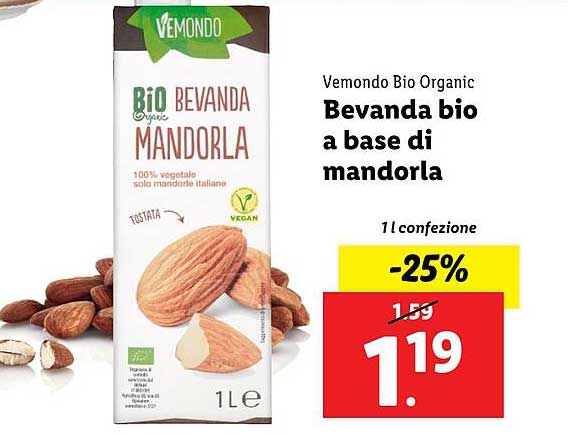 Bevanda bio a base di mandorla