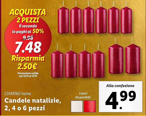 Candele natalizie, 2, 4 o 6 pezzi