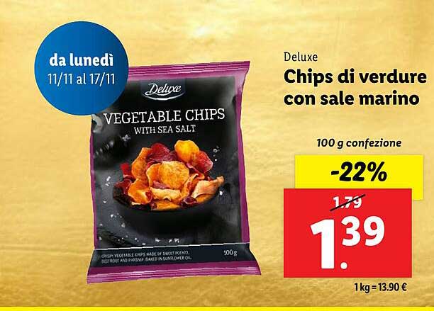 Chips di verdure con sale marino