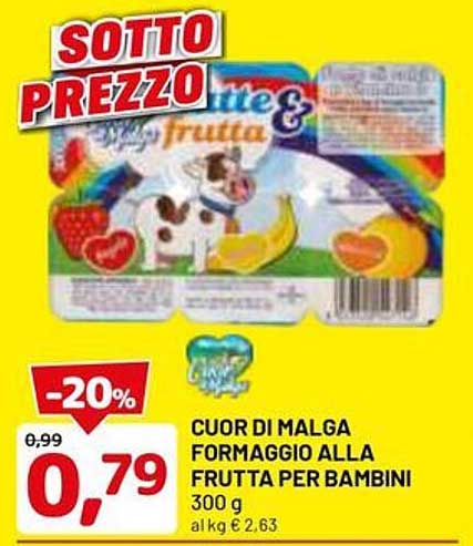 CUOR DI MALGA FORMAGGIO ALLA FRUTTA PER BAMBINI