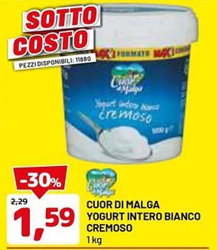 CUOR DI MALGA YOGURT INTERO BIANCO CREMOSO