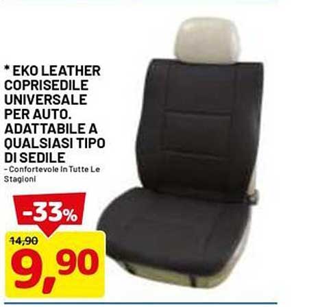 EKO LEATHER COPRISEDILE UNIVERSALE PER AUTO. ADATTABILE A QUALSIASI TIPO DI SEDELE