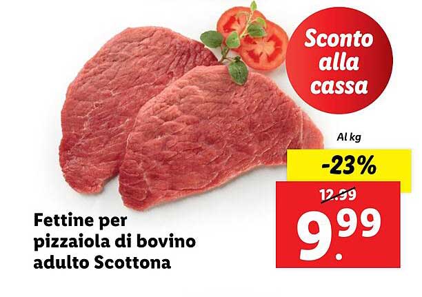 Fettine per pizzaiola di bovino adulto Scottona