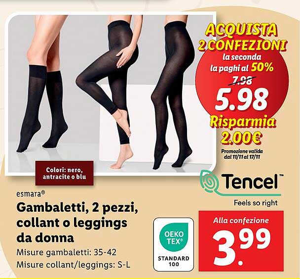 Gambaletti, 2 pezzi, collant o leggings da donna