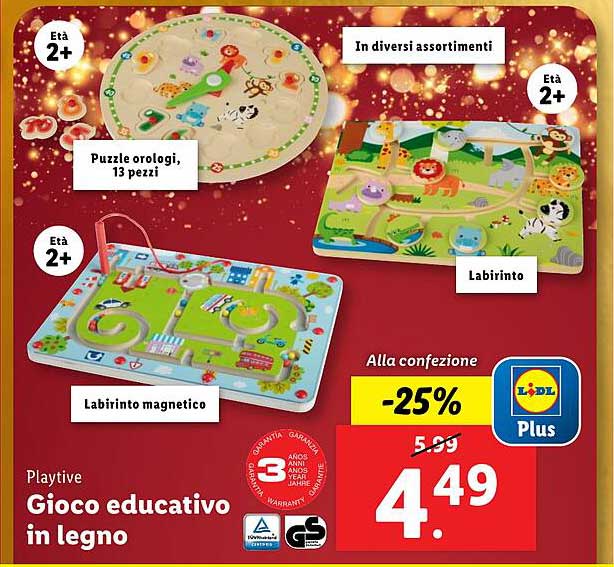 Gioco educativo in legno