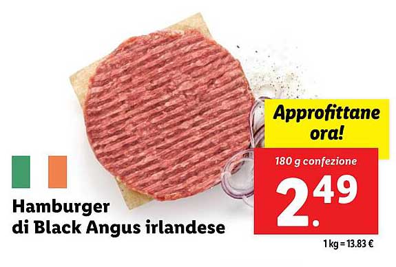 Hamburger di Black Angus irlandese