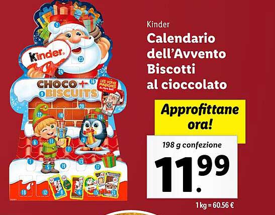 Kinder Calendario dell’Avvento Biscotti al cioccolato