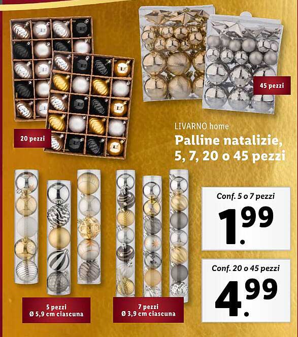 LIVARNO home Palline natalizie, 5, 7, 20 o 45 pezzi