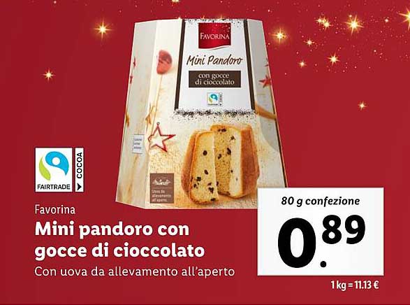 Mini pandoro con gocce di cioccolato