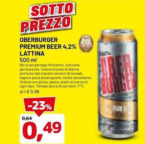 OBERBURGER PREMIUM BEER 4,2% LATTINA