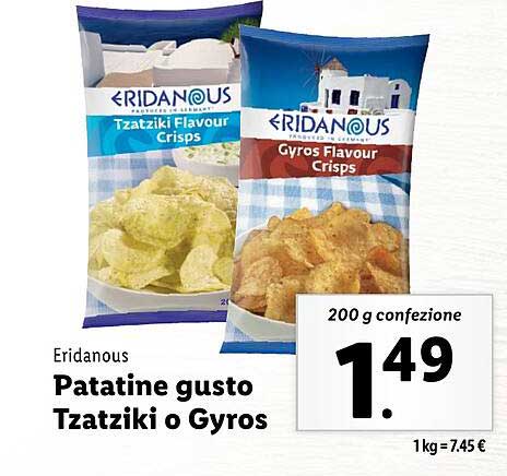 Patatine gusto Tzatziki o Gyros