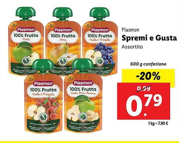 Plasmon 100% Frutta Spremi e Gusta Assortito