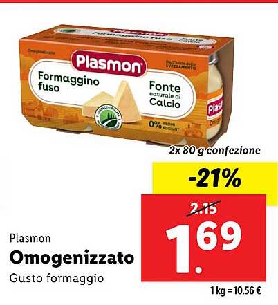 Plasmon Omogenizzato Gusto formaggio