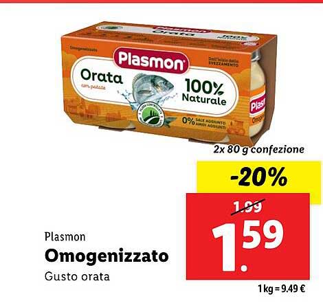 Plasmon Omogenizzato Gusto orata