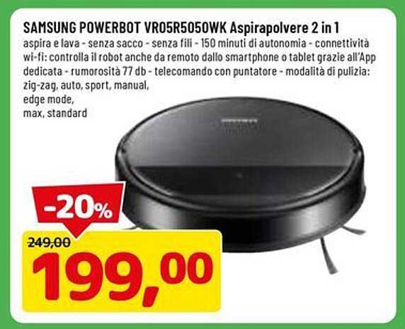 SAMSUNG POWERBOT VR05R5050WK Aspirapolvere 2 in 1