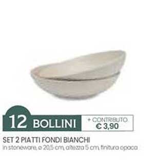 SET 2 PIATTI FONDI BIANCHI