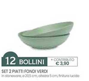 SET 2 PIATTI FONDI VERDI