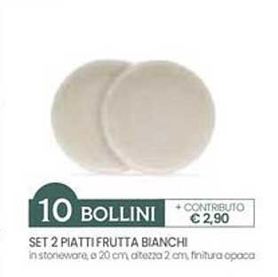 SET 2 PIATTI FRUTTA BIANCHI