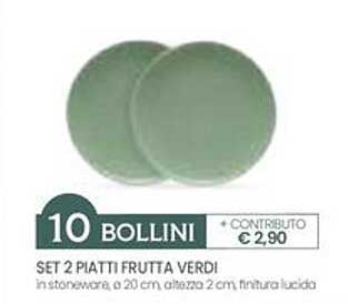 SET 2 PIATTI FRUTTA VERDI