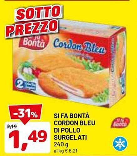 SI FA BONTÀ CORDON BLEU DI POLLO SURGELATI