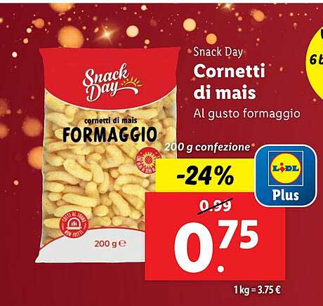 Snack Day Cornetti di mais FORMAGGIO