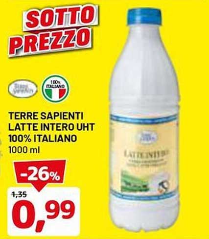 TERRE SAPIENTI LATTE INTERO UHT 100% ITALIANO