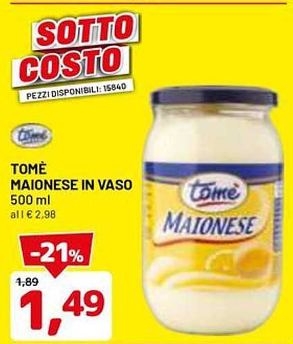 TOMÈ MAIONESE IN VASO