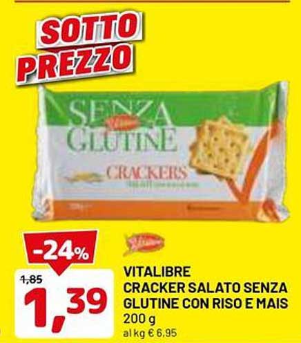 VITALIBRE CRACKER SALATO SENZA GLUTINE CON RISO E MAIS