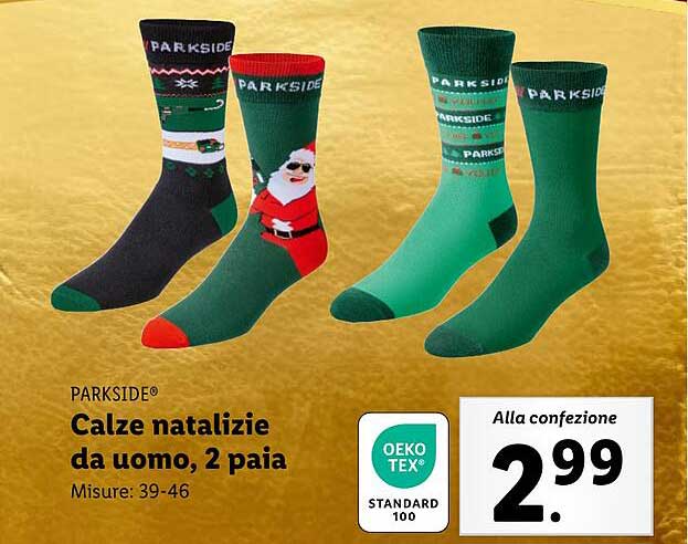 Calze natalizie da uomo, 2 paia