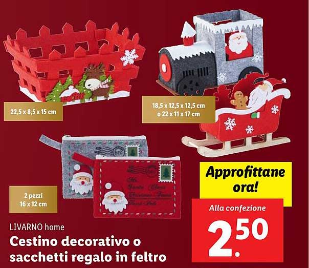 Cestino decorativo o sacchetti regalo in feltro