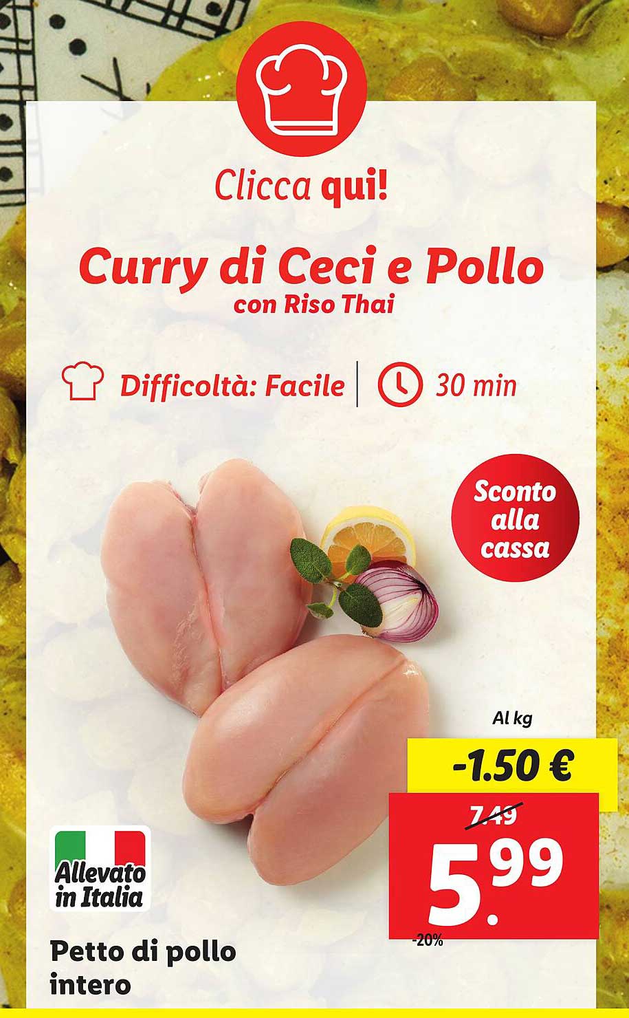 Curry di Ceci e Pollo con Riso Thai