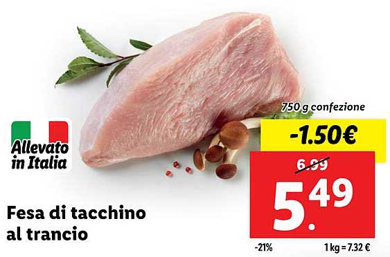 Fesa di tacchino al trancio