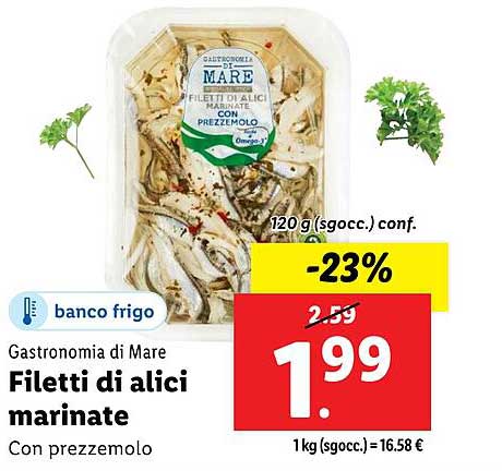 Filetti di alici marinate Con prezzemolo