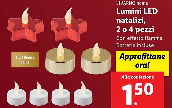 Lumini LED natalizi, 2 o 4 pezzi