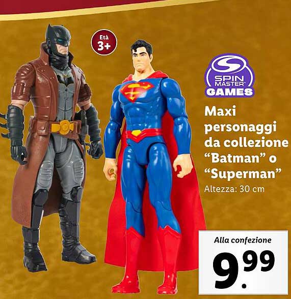 Maxi personaggi da collezione "Batman" o "Superman"